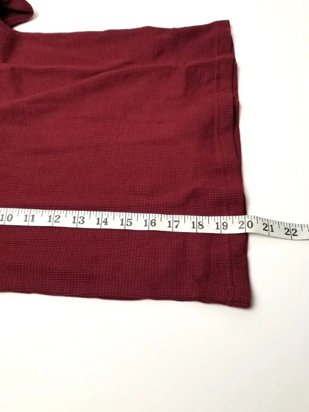 Childrens Place Thermal Henley Shirt Medium 7 8 Red Waffle Knit Long Sleeve